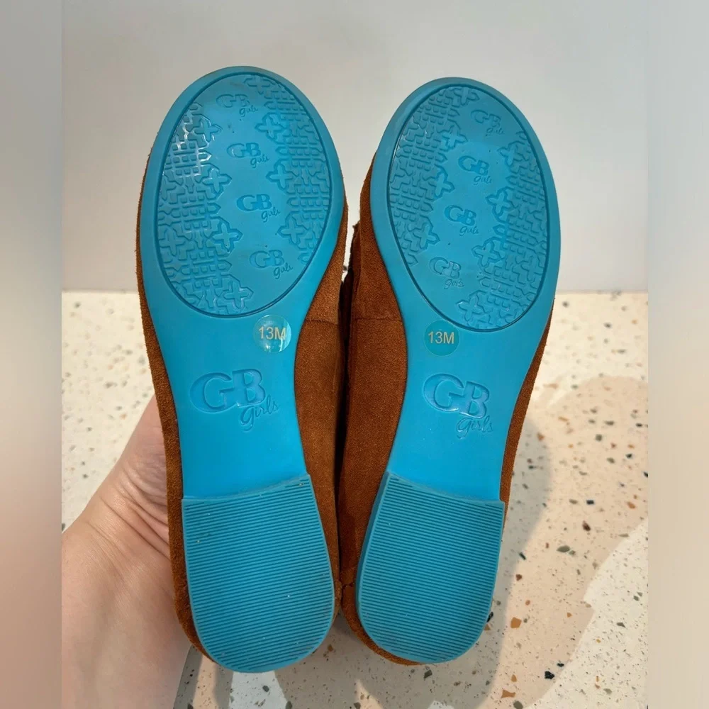 Gianni Bini Little Girls Leather Moccasin Rainbow‎ Rhinestone Shoes Sz 13M